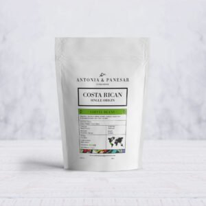 Costa Rican Single Origin Coffee Beans in a 250g white pouch