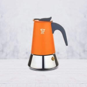 Pezzetti Steelexpress moka pot - 6 cup Orange Flame
