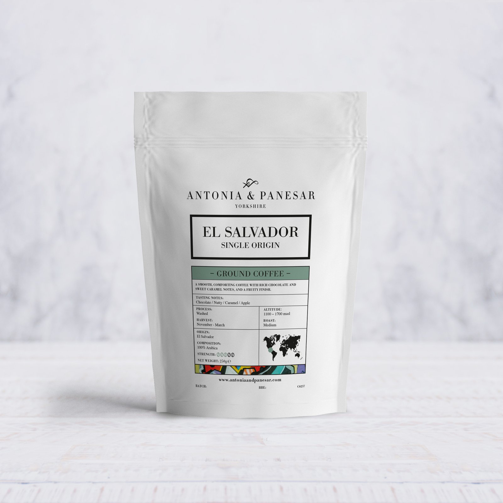 El Salvador Arabica Ground Coffee - Single Origin 250g